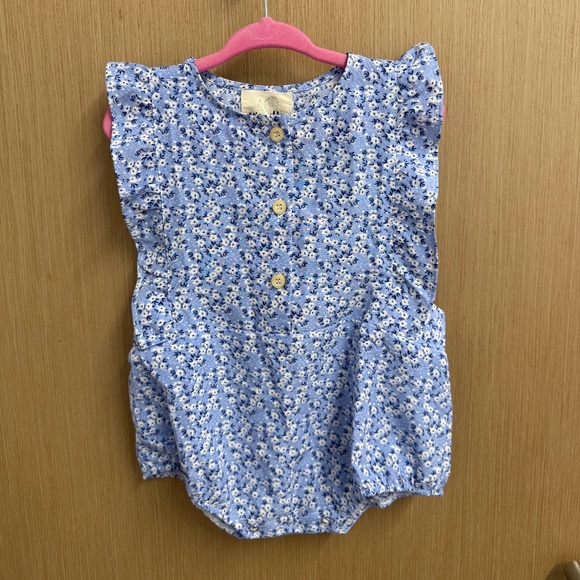 Vignette Blue Floral Bubble NWOT - 12 - 18M - Picture 1 of 2